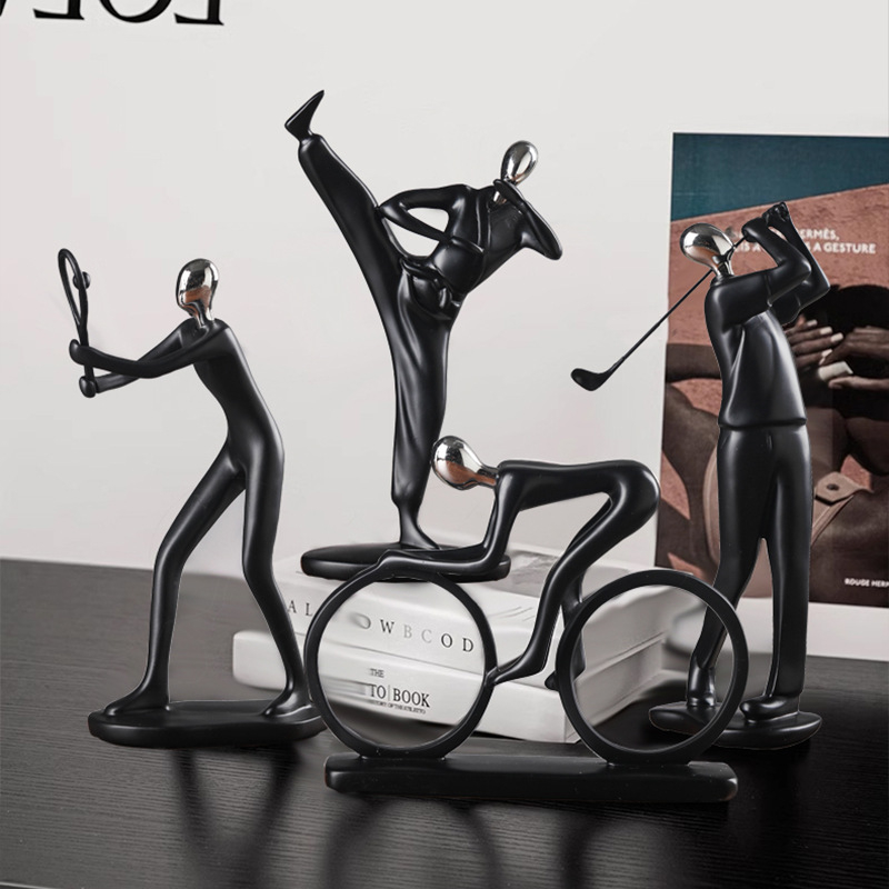 Αθλητικές φιγούρες — Δημιουργικός επιτραπέζιος διακοσμητής, μεταξωτό άνθος, καθολικό στυλ, δώρο γενεθλίων, επιχειρηματικό δώρο.