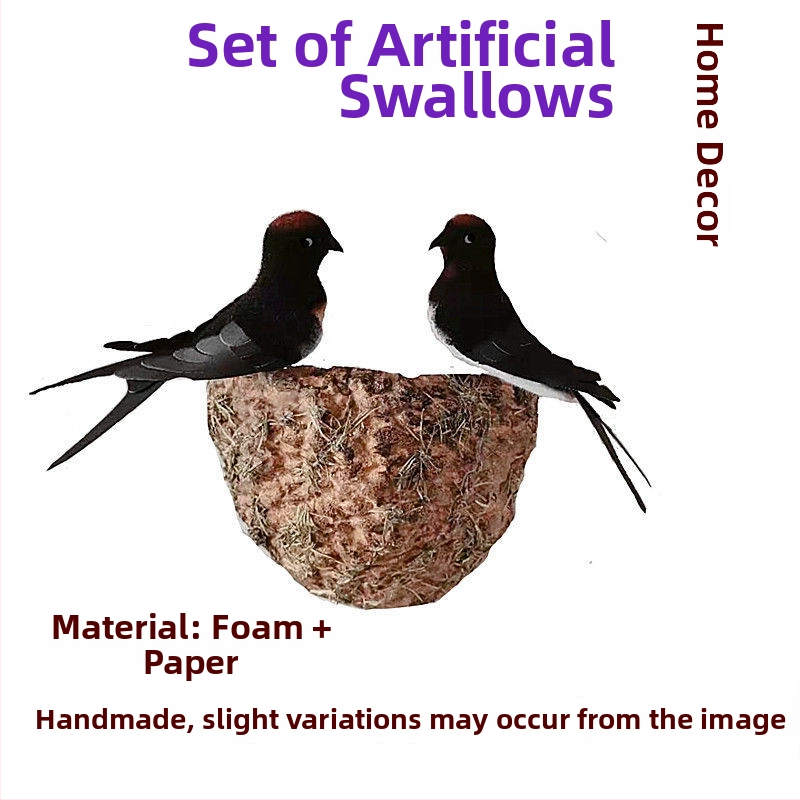 Sieninis dekoras su paukščio lizdu iš putplasčio, Viduržemio jūros stilius, namų puošmena, pritaikoma užsakymui