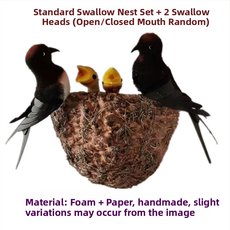 Sieninis dekoras su paukščio lizdu iš putplasčio, Viduržemio jūros stilius, namų puošmena, pritaikoma užsakymui