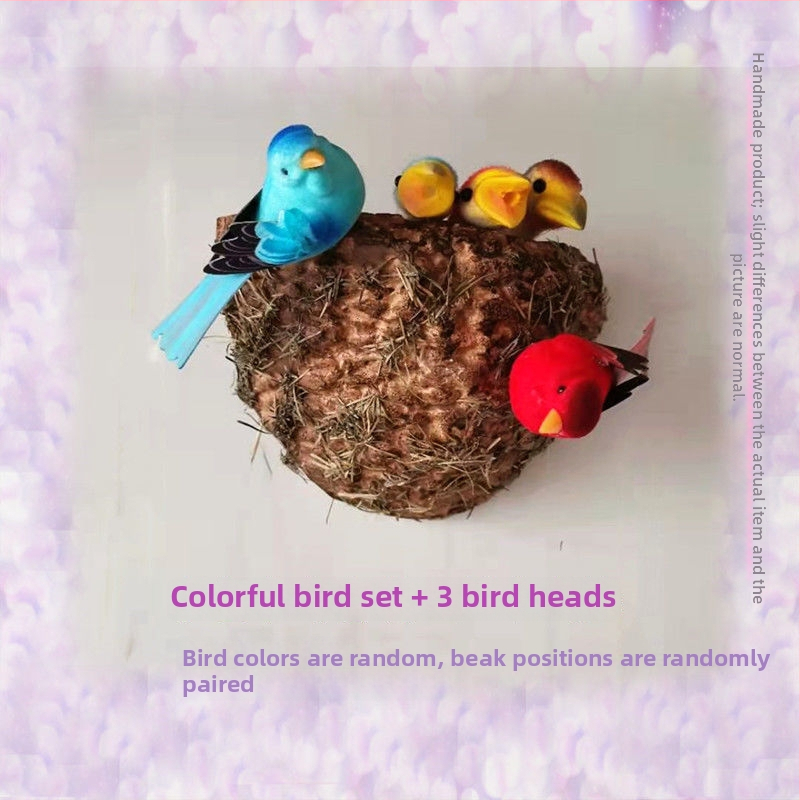 Sieninis dekoras su paukščio lizdu iš putplasčio, Viduržemio jūros stilius, namų puošmena, pritaikoma užsakymui