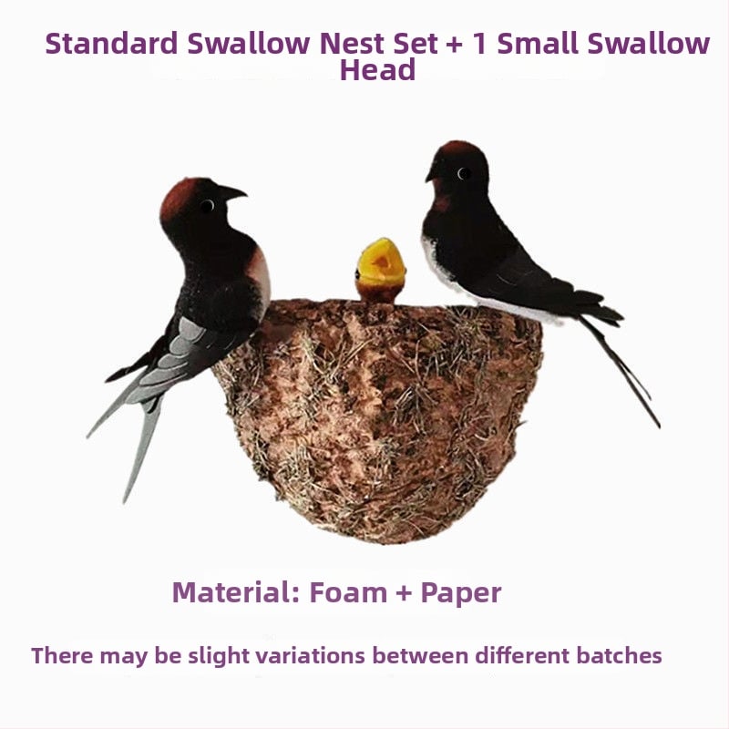 Sieninis dekoras su paukščio lizdu iš putplasčio, Viduržemio jūros stilius, namų puošmena, pritaikoma užsakymui