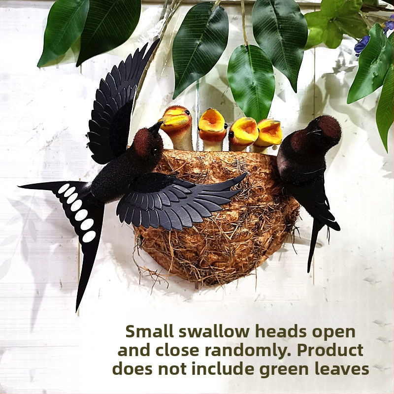 Sieninis dekoras su paukščio lizdu iš putplasčio, Viduržemio jūros stilius, namų puošmena, pritaikoma užsakymui