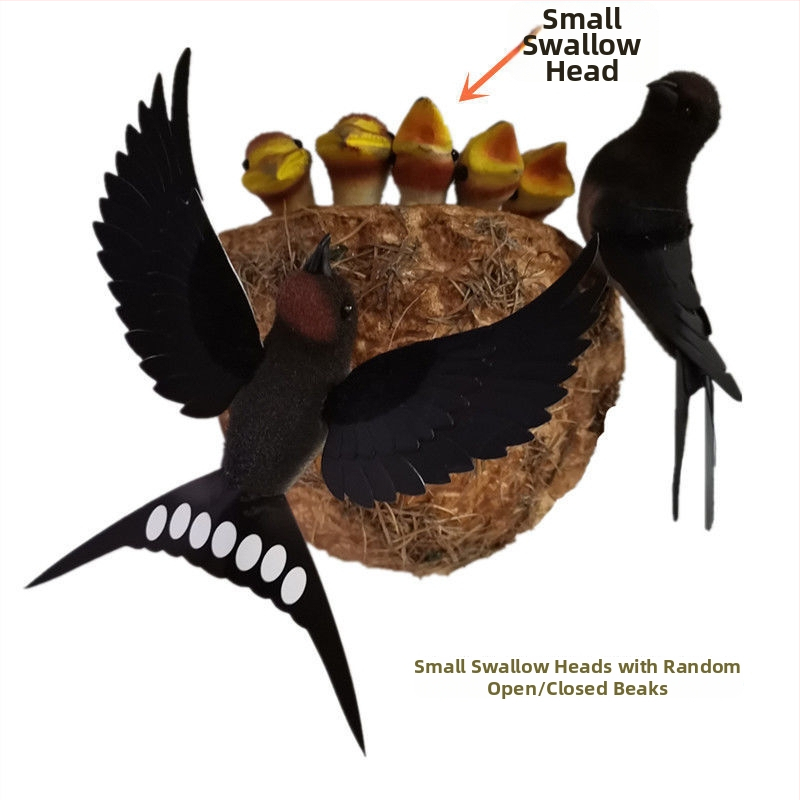 Sieninis dekoras su paukščio lizdu iš putplasčio, Viduržemio jūros stilius, namų puošmena, pritaikoma užsakymui