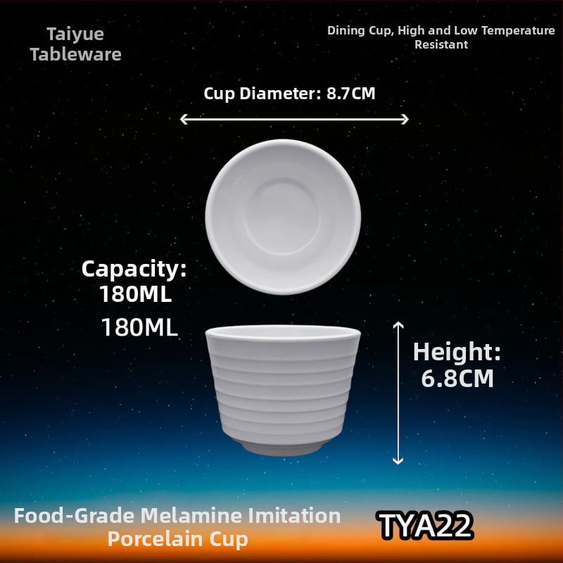 Melamiinist portselanilaadse välimusega kruus, isoleeriv, silindriline, ühekihiline, kohandatav