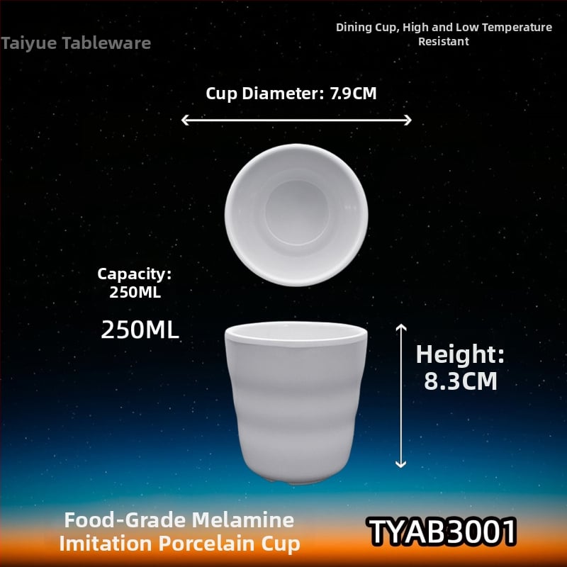 Melamiinist portselanilaadse välimusega kruus, isoleeriv, silindriline, ühekihiline, kohandatav