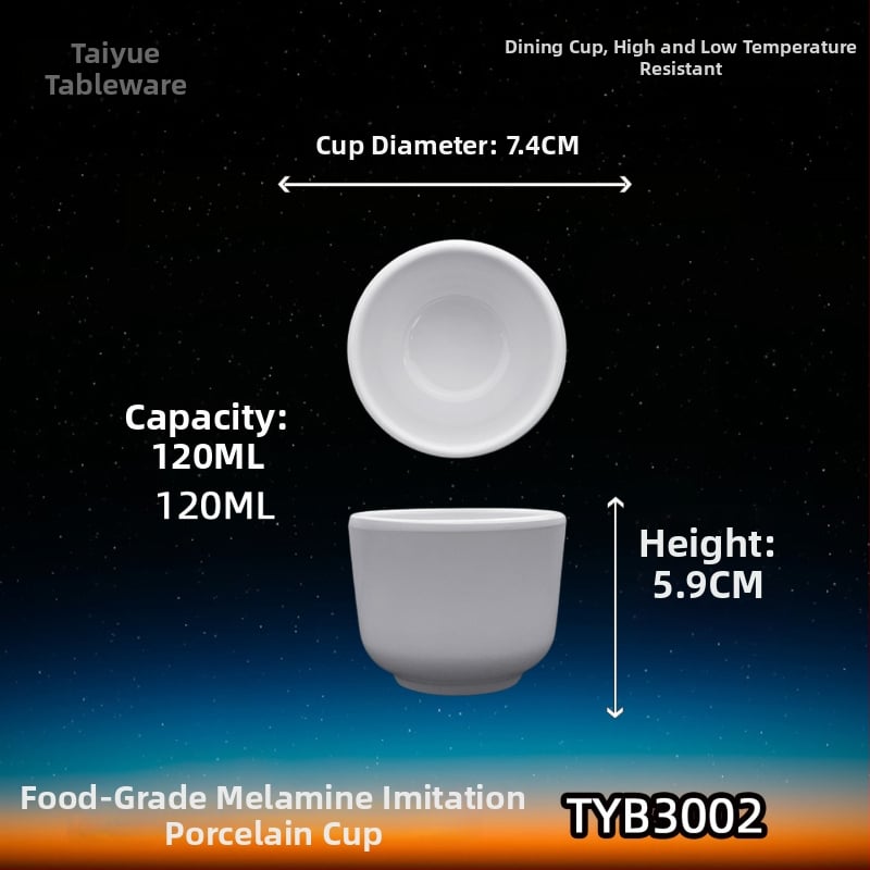 Melamiinist portselanilaadse välimusega kruus, isoleeriv, silindriline, ühekihiline, kohandatav