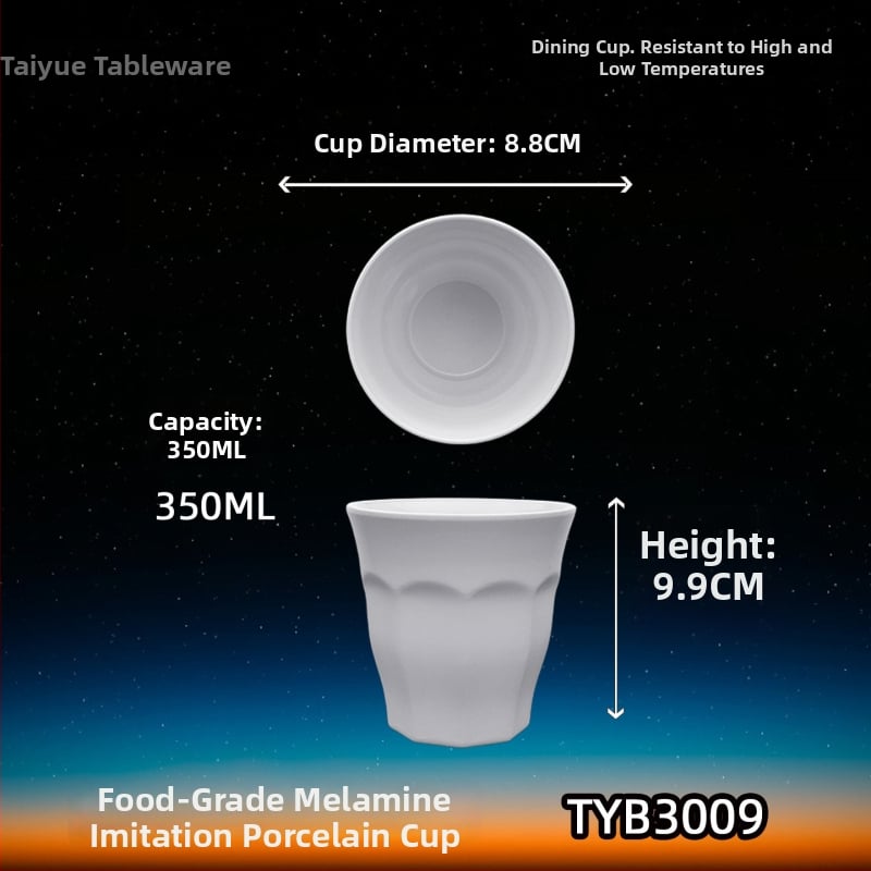 Melamiinist portselanilaadse välimusega kruus, isoleeriv, silindriline, ühekihiline, kohandatav
