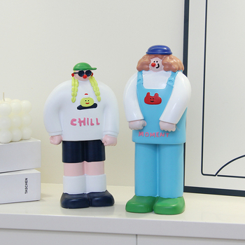 Διακοσμητική φιγούρα από ρητίνη για διακόσμηση αρτοποιείου και καφέ - Bread Man χαρακτήρας, μοντέρνο μινιμαλιστικό στυλ, ιδανικό δώρο έναρξης επιχείρησης