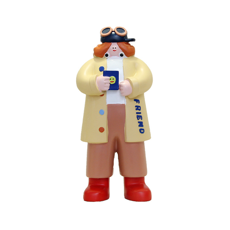 Διακοσμητική φιγούρα από ρητίνη για διακόσμηση αρτοποιείου και καφέ - Bread Man χαρακτήρας, μοντέρνο μινιμαλιστικό στυλ, ιδανικό δώρο έναρξης επιχείρησης