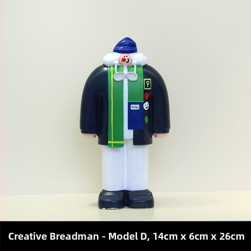 Διακοσμητική φιγούρα από ρητίνη για διακόσμηση αρτοποιείου και καφέ - Bread Man χαρακτήρας, μοντέρνο μινιμαλιστικό στυλ, ιδανικό δώρο έναρξης επιχείρησης