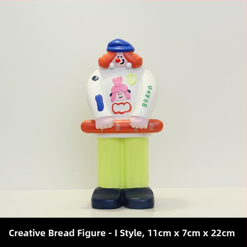 Διακοσμητική φιγούρα από ρητίνη για διακόσμηση αρτοποιείου και καφέ - Bread Man χαρακτήρας, μοντέρνο μινιμαλιστικό στυλ, ιδανικό δώρο έναρξης επιχείρησης