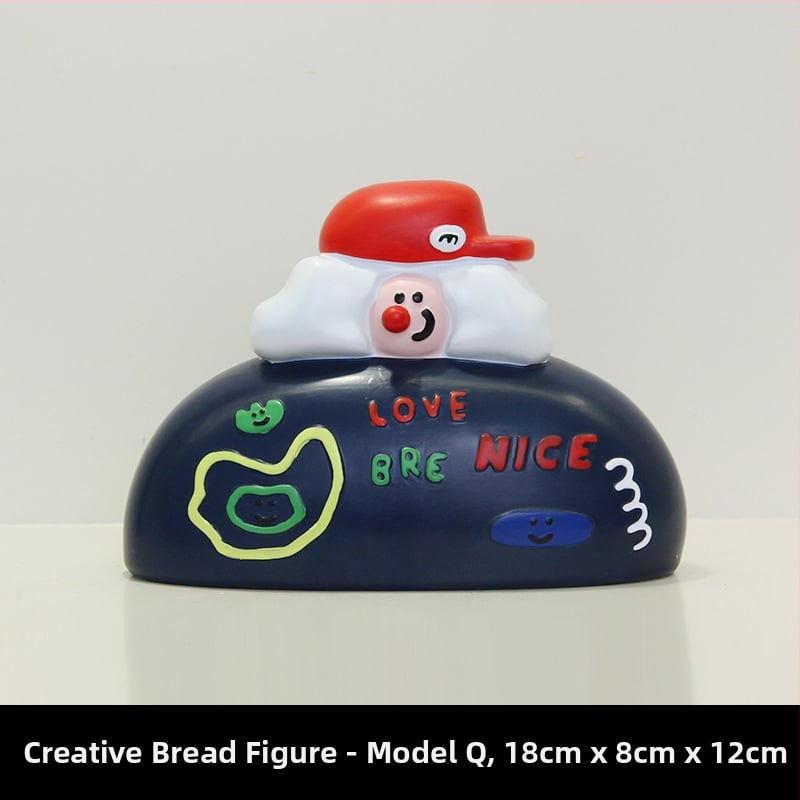 Διακοσμητική φιγούρα από ρητίνη για διακόσμηση αρτοποιείου και καφέ - Bread Man χαρακτήρας, μοντέρνο μινιμαλιστικό στυλ, ιδανικό δώρο έναρξης επιχείρησης