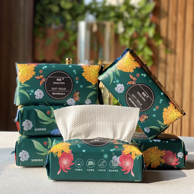 Egyszer használatos arcmosó törölköző 100% pamut, Plain weave, testreszabható feldolgozás