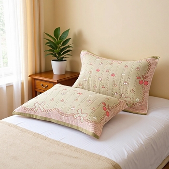 Két darab 100% pamut párnahuzat jacquard szövésű, négy réteg géz