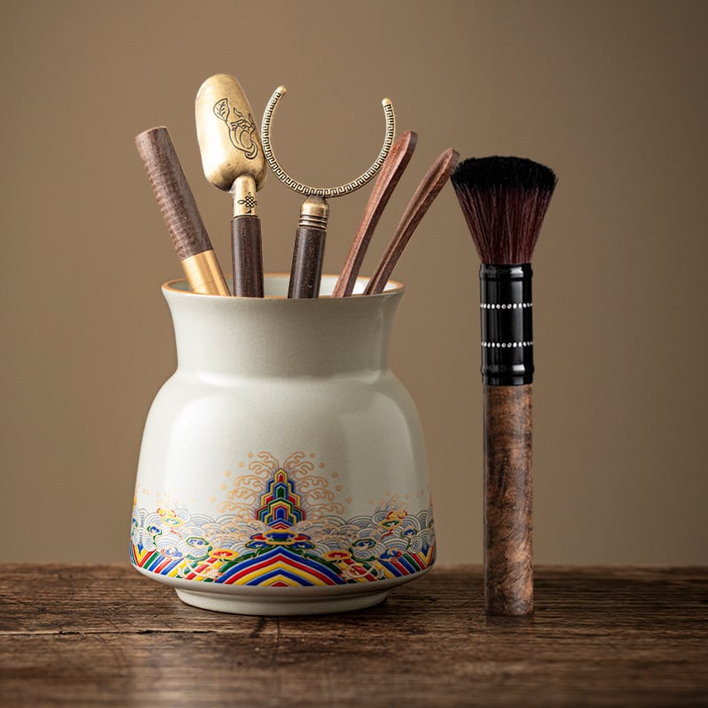 Kuue džentelmeni tee seremonia komplekt — keraamika, uus hiina stiil