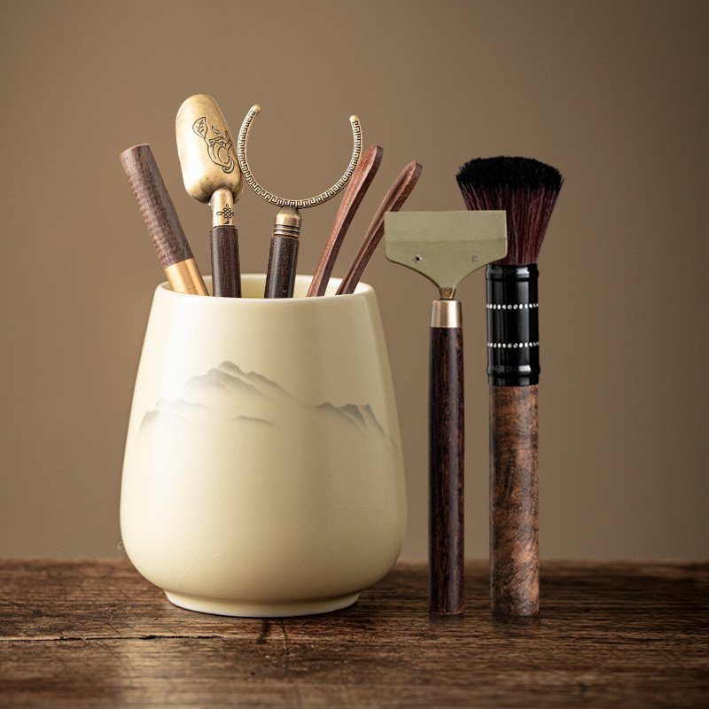 Kuue džentelmeni tee seremonia komplekt — keraamika, uus hiina stiil