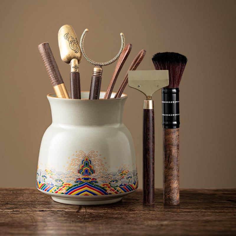 Kuue džentelmeni tee seremonia komplekt — keraamika, uus hiina stiil