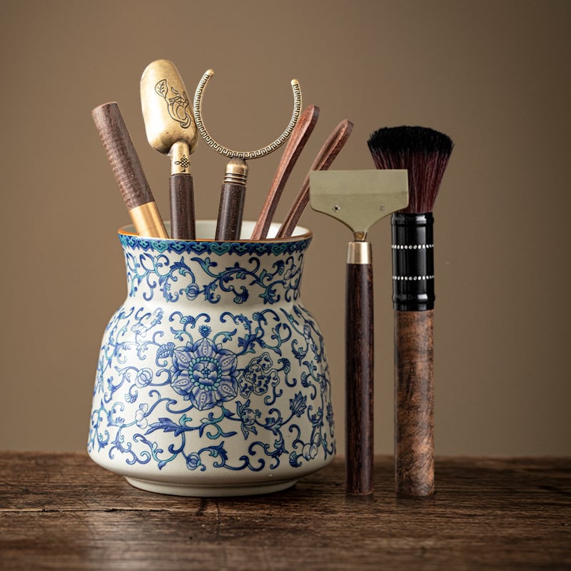 Kuue džentelmeni tee seremonia komplekt — keraamika, uus hiina stiil