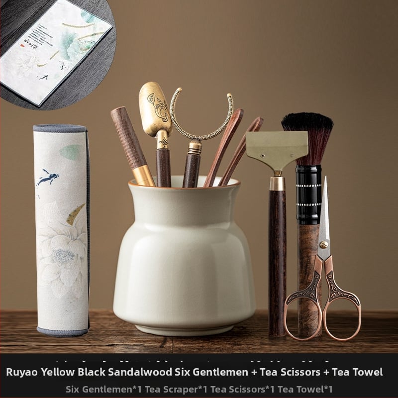 Kuue džentelmeni tee seremonia komplekt — keraamika, uus hiina stiil