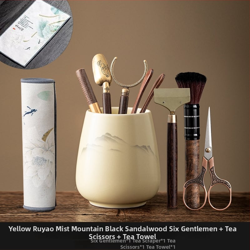 Kuue džentelmeni tee seremonia komplekt — keraamika, uus hiina stiil