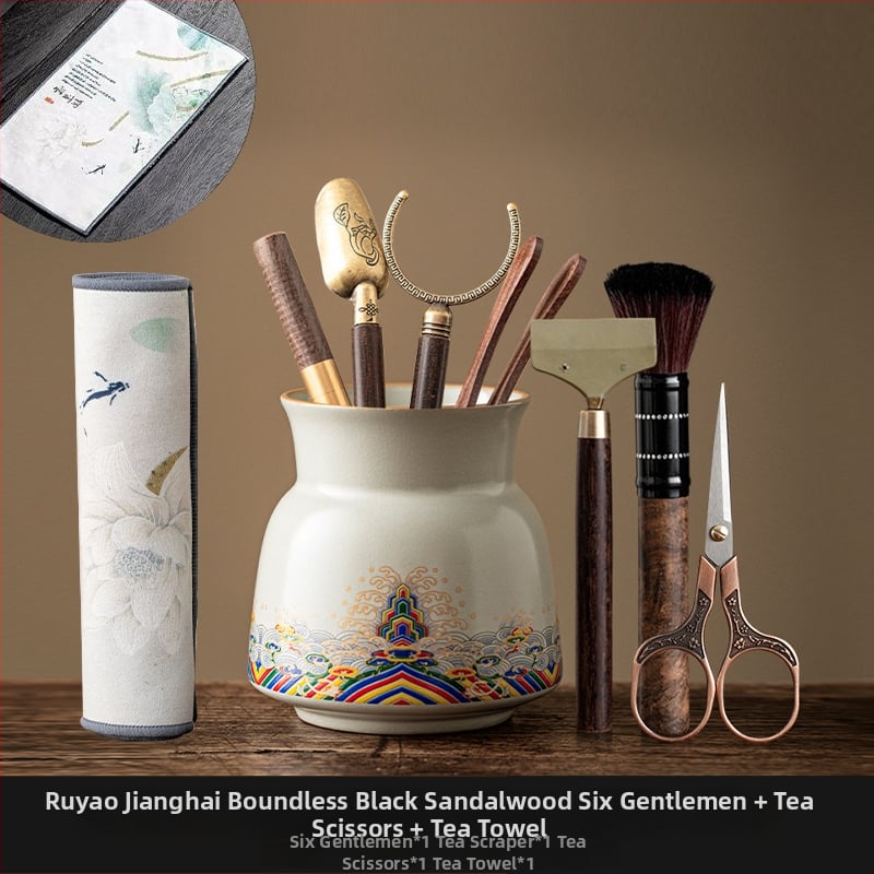 Kuue džentelmeni tee seremonia komplekt — keraamika, uus hiina stiil