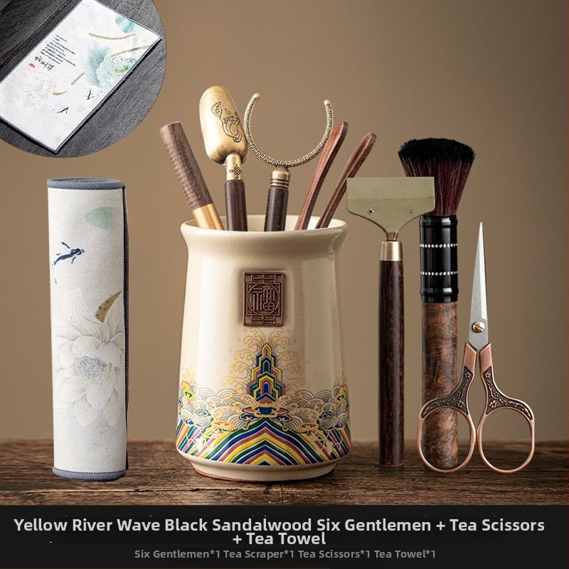 Kuue džentelmeni tee seremonia komplekt — keraamika, uus hiina stiil