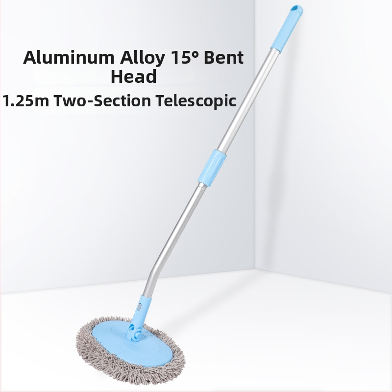 Mop de spălat maşinii cu tijă curbată din aliaj de aluminiu şi cap Chenille, 430 g, Personalizare disponibilă, Nu zgârie vopseaua maşinii