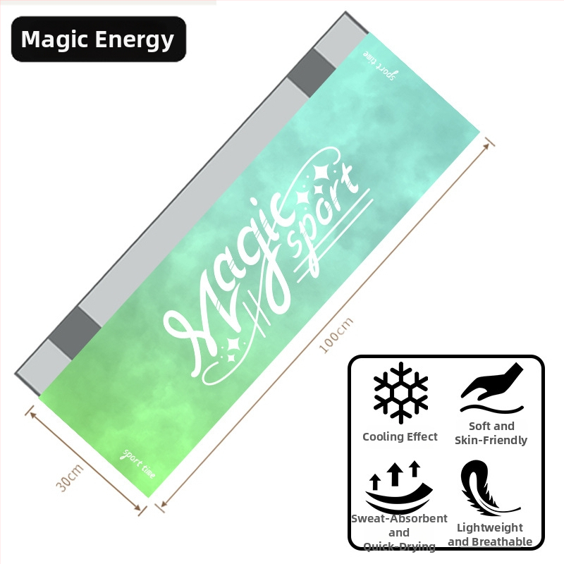 Logóval ellátott sportos hűtőtörölköző — 80% poliészter + 20% poliamid, 155 g, nedvszívó és gyorsan száradó, vízfelvétel 0–5 s, logó nyomtatás elérhető