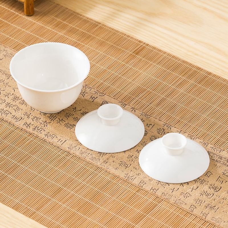 Σετ Gongfu τσαγιού από πορσελάνη-νεφρίτης – Chaoshan στιλ, πλήρες με τσαγιέρα, μπολ με καπάκι και φλιτζάνια, χωρίς δίσκο, φινίρισμα Lopo γλασούρας