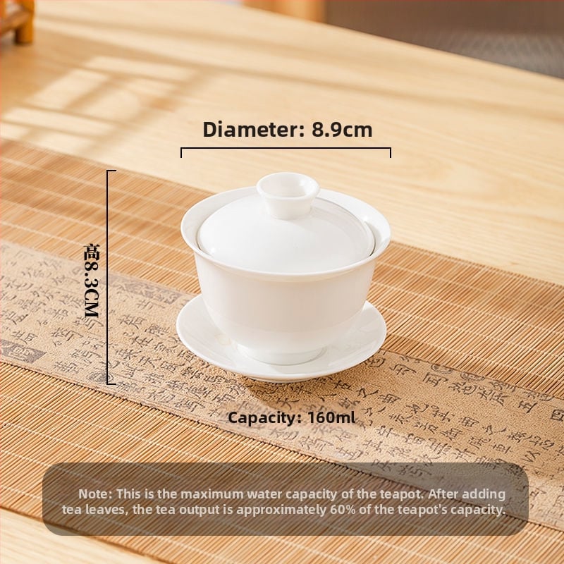 Σετ Gongfu τσαγιού από πορσελάνη-νεφρίτης – Chaoshan στιλ, πλήρες με τσαγιέρα, μπολ με καπάκι και φλιτζάνια, χωρίς δίσκο, φινίρισμα Lopo γλασούρας