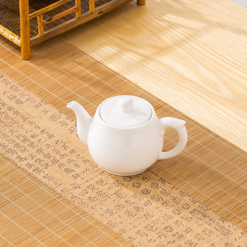 Σετ Gongfu τσαγιού από πορσελάνη-νεφρίτης – Chaoshan στιλ, πλήρες με τσαγιέρα, μπολ με καπάκι και φλιτζάνια, χωρίς δίσκο, φινίρισμα Lopo γλασούρας