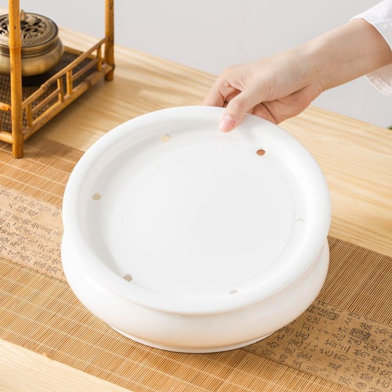 Σετ Gongfu τσαγιού από πορσελάνη-νεφρίτης – Chaoshan στιλ, πλήρες με τσαγιέρα, μπολ με καπάκι και φλιτζάνια, χωρίς δίσκο, φινίρισμα Lopo γλασούρας