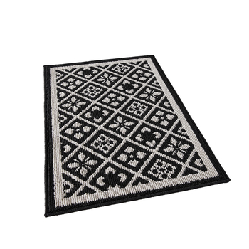 Входна подложка за врата - американски ретро геометричен квадратен модел, полипропилен, машино пране