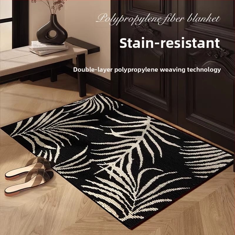 Входна подложка за врата - американски ретро геометричен квадратен модел, полипропилен, машино пране