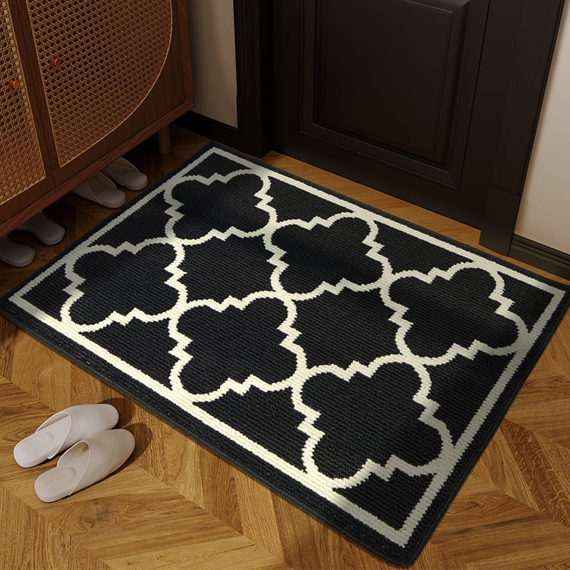 Входна подложка за врата - американски ретро геометричен квадратен модел, полипропилен, машино пране