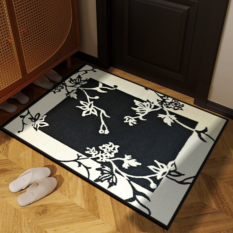 Входна подложка за врата - американски ретро геометричен квадратен модел, полипропилен, машино пране