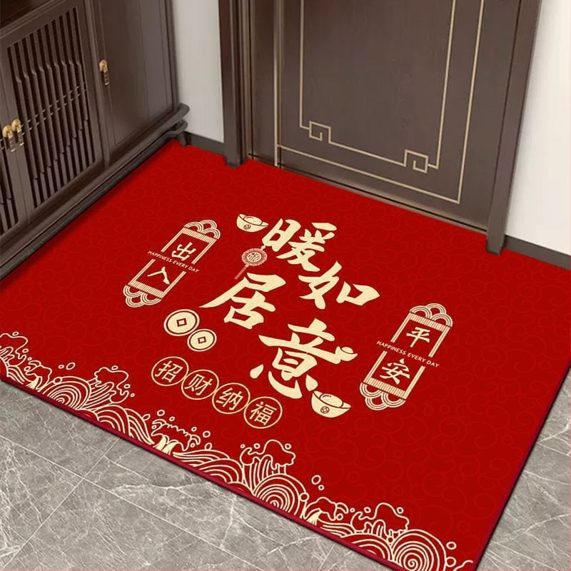 Дверна входна подложка от диатомитова глина, водопоглъщаща, антихлъзгаща, текстов модел, лесна за почистване