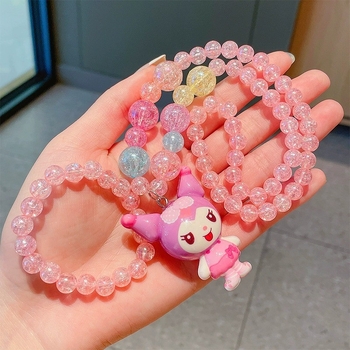 Princess serijos kaklo papuošalas, vaikams animacinio stiliaus, rutulinė grandinė, pakabukas įtrauktas