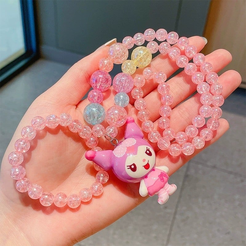 Princess serijos kaklo papuošalas, vaikams animacinio stiliaus, rutulinė grandinė, pakabukas įtrauktas