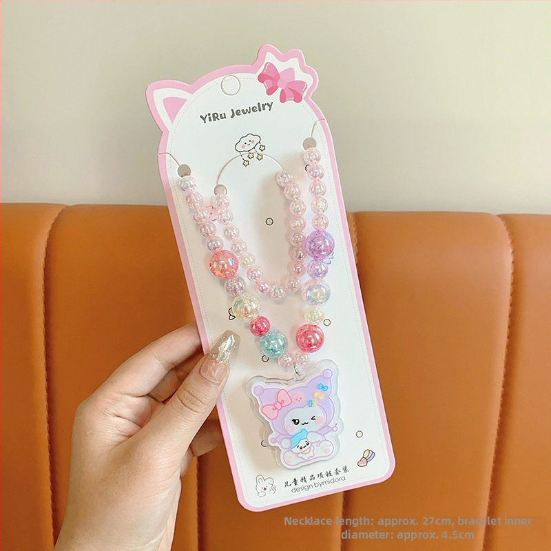 Princess serijos kaklo papuošalas, vaikams animacinio stiliaus, rutulinė grandinė, pakabukas įtrauktas