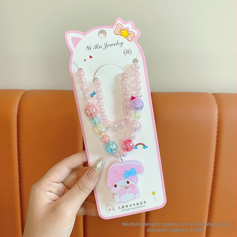 Princess serijos kaklo papuošalas, vaikams animacinio stiliaus, rutulinė grandinė, pakabukas įtrauktas