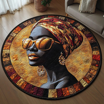 Kerek poliészter padlómatrac geometriás, rajzfilm és aranyos állat mintákkal, mosható