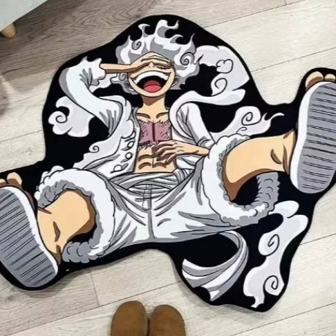 Kerek poliészter padlómatrac geometriás, rajzfilm és aranyos állat mintákkal, mosható