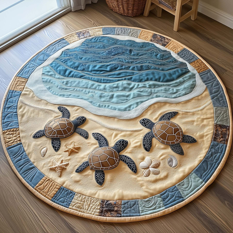 Kerek poliészter padlómatrac geometriás, rajzfilm és aranyos állat mintákkal, mosható