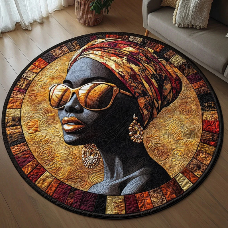 Kerek poliészter padlómatrac geometriás, rajzfilm és aranyos állat mintákkal, mosható