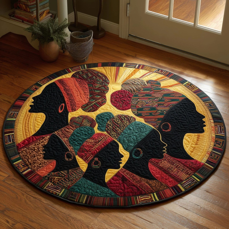 Kerek poliészter padlómatrac geometriás, rajzfilm és aranyos állat mintákkal, mosható