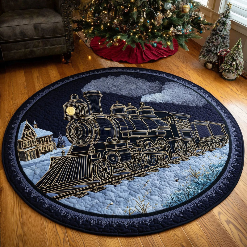 Kerek poliészter padlómatrac geometriás, rajzfilm és aranyos állat mintákkal, mosható