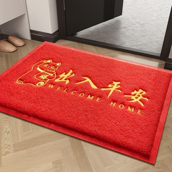 PVC релефна постелка за входна врата, квадратна, антре, машинно пране, стил Нов китайски стил