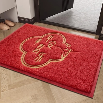 PVC релефна постелка за входна врата, квадратна, антре, машинно пране, стил Нов китайски стил