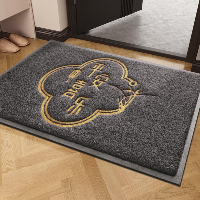 PVC релефна постелка за входна врата, квадратна, антре, машинно пране, стил Нов китайски стил